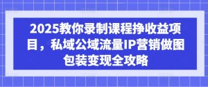 2025教你录制课程挣收益项目,私域公域流量IP营销做图包装变现全攻略-网赚项目平台