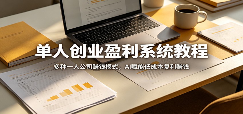 单人创业盈利系统教程：多种一人公司赚钱模式，AI赋能低成本复利赚钱-网赚项目平台