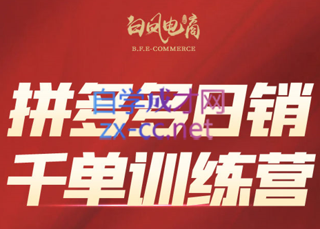 白凤电商·拼多多日销千单训练营(更新6月)-网赚项目平台