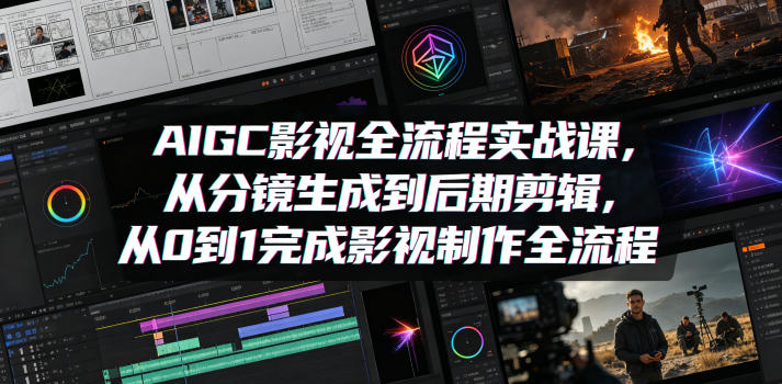AIGC影视全流程实战课，从分镜生成到后期剪辑，从0到1完成影视制作全流程-网赚项目平台