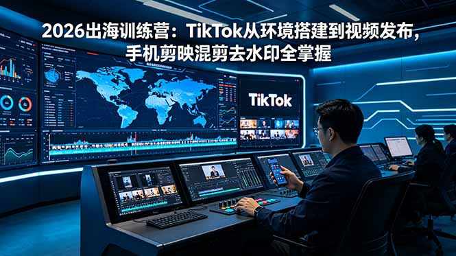 2026出海训练营：TikTok从环境搭建到视频发布，手机剪映混剪去水印全掌握-网赚项目平台