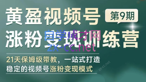 黄盈·视频号涨粉变现训练营-网赚项目平台