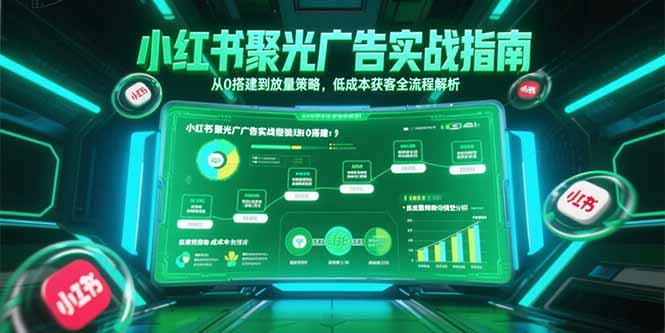 小红书聚光广告实战指南，从0搭建到放量策略，低成本获客全流程解析-网赚项目平台