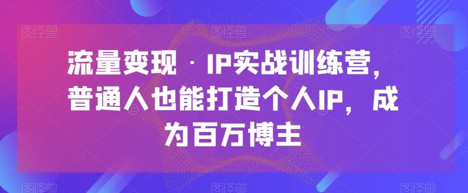 流量变现·IP实战训练营，普通人也能打造个人IP，成为百万博主-网赚项目平台