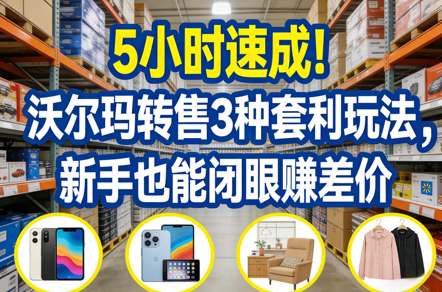 5小时速成！沃尔玛转售3种套利玩法，新手也能闭眼賺差价-网赚项目平台
