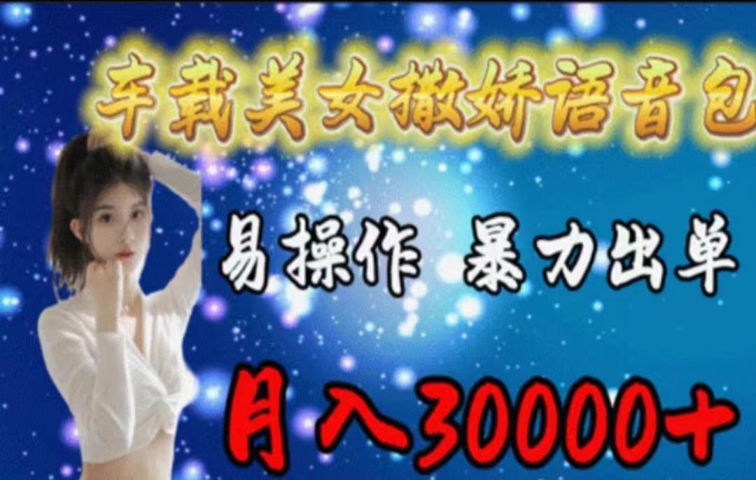 车载美女撒娇语音包，执行就出单，月入3000＋，小白看完课程就能马上实操-网赚项目平台