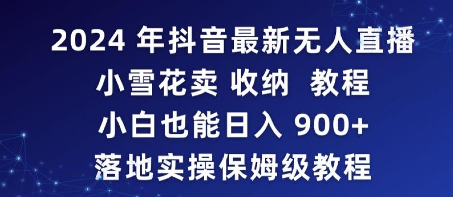 2024年抖音最新无人直播小雪花卖收纳教程，小白也能日入900+落地实操保姆级教程【揭秘】-网赚项目平台