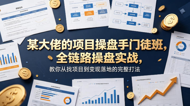 某大佬的项目操盘手门徒班，全链路操盘实战，教你从找项目到变现落地的完整打法-网赚项目平台
