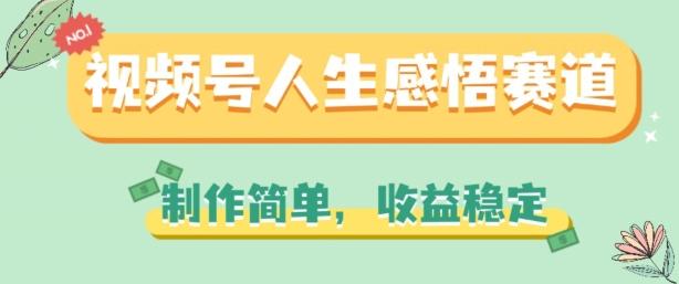 视频号人生感悟赛道，制作简单，收益稳定【揭秘】-网赚项目平台