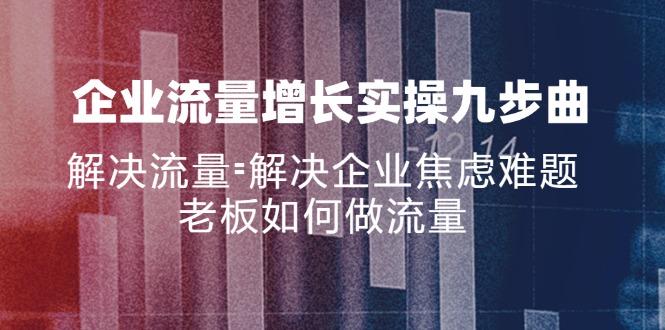 企业流量增长实战九步曲，解决流量=解决企业焦虑难题，老板如何做流量-网赚项目平台
