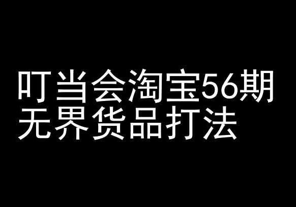 叮当会淘宝56期：无界货品打法-淘宝开店教程-网赚项目平台