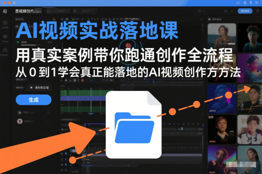 AI视频实战落地课，用真实案例带你跑通创作全流程，从0到1学会真正能落地的AI视频创作方法-网赚项目平台