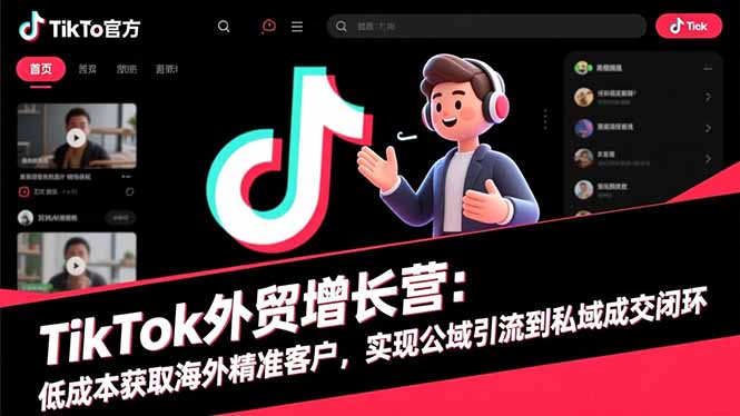 TikTok外贸增长营：低成本获取海外精准客户，实现公域引流到私域成交闭环-网赚项目平台