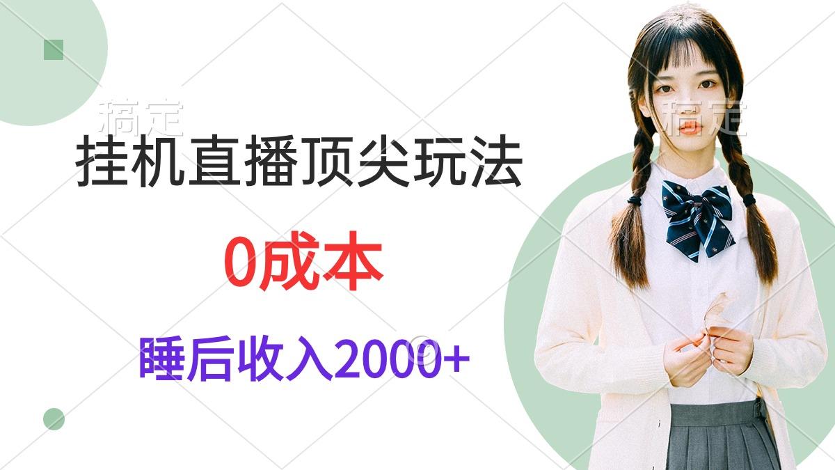 (9715期)挂机直播顶尖玩法，睡后日收入2000+、0成本，视频教学-网赚项目平台