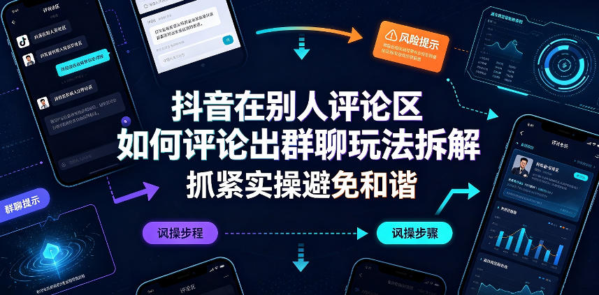 抖音在别人评论区如何评论出群聊玩法拆解，抓紧实操避免和谐-网赚项目平台