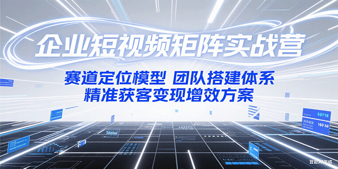 企业短视频矩阵实战营：赛道定位模型+团队搭建体系+精准获客变现增效方案-网赚项目平台