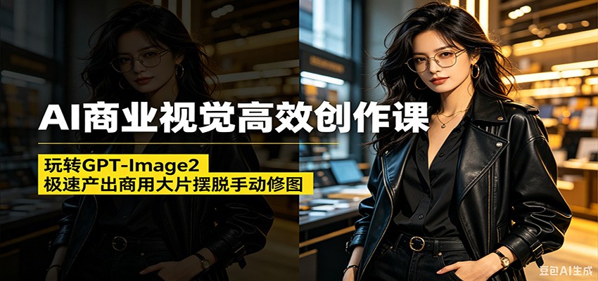 AI商业视觉高效创作课：玩转GPT-Image2，极速产出商用大片摆脱手动修图(更新)-网赚项目平台
