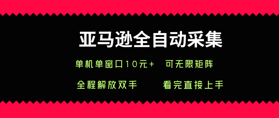 亚马逊全自动采集，单机单窗口一天10+，可无限矩阵去做【揭秘】-网赚项目平台