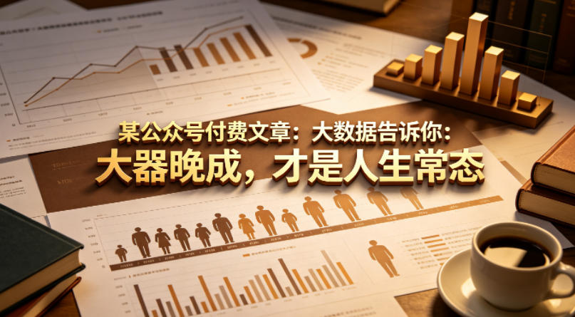 某公众号付费文章：大数据告诉你：大器晚成，才是人生常态-网赚项目平台