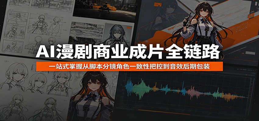 AI漫剧商业成片全链路:一站式掌握从脚本分镜角色一致性把控到音效后期包装-网赚项目平台