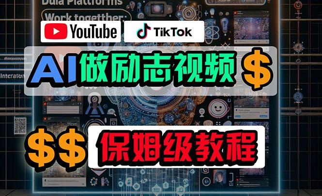 利用AI制作励志视频，在YouTube和TikTok赚钱，小白可做(附工具-网赚项目平台