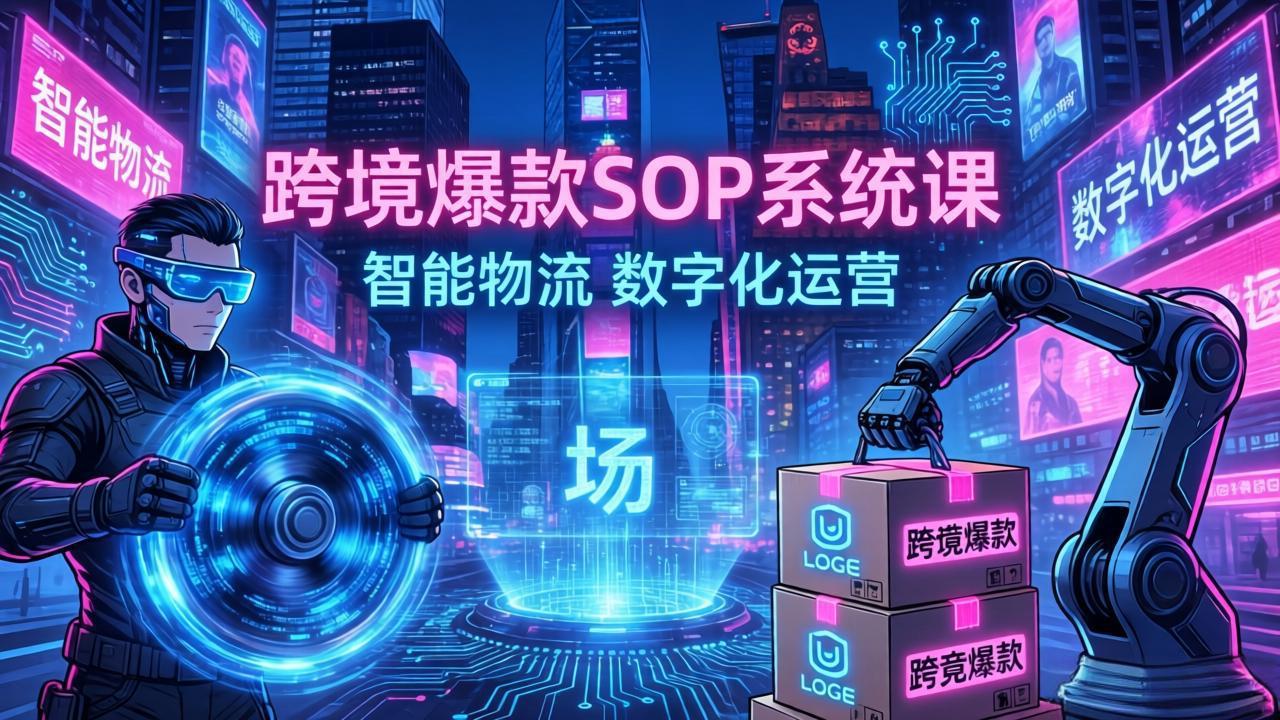 跨境爆款SOP系统课，“内容飞轮+精准投放+AI自动化”为核心，拆解“人×货×场”黄金公式-网赚项目平台