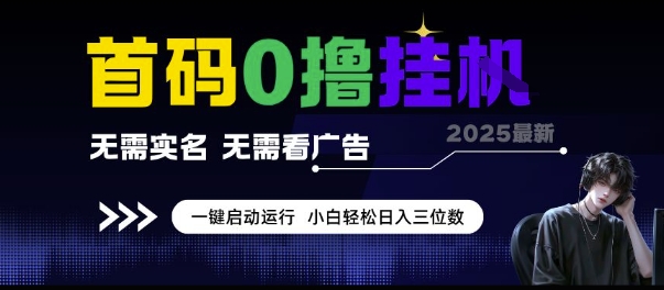 首码0撸挂G项目，无需实名无需看广告 一键启动运行，小白轻松日入三位数【揭秘】-网赚项目平台