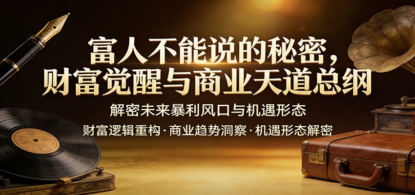 富人不能说的秘密，财富觉醒与商业天道总纲，解密未来暴利风口与机遇形态-网赚项目平台