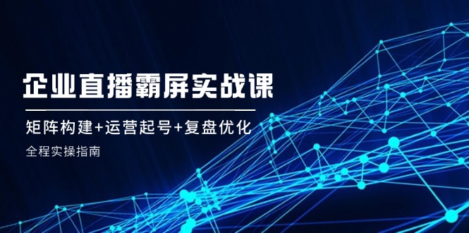 企 业 直 播 霸 屏实战课：矩阵构建+运营起号+复盘优化，全程实操指南-网赚项目平台