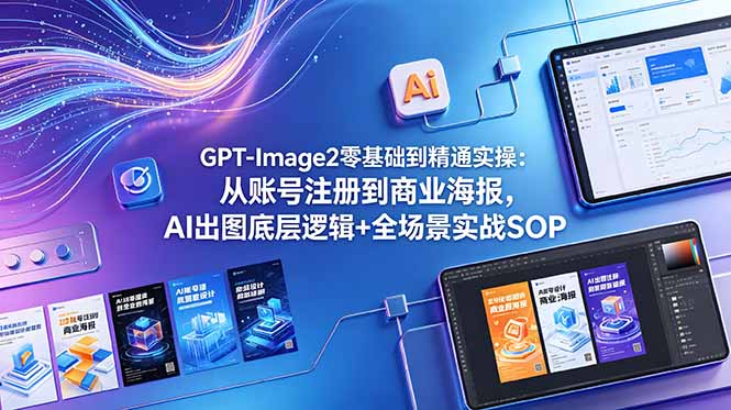 GPT-Image2零基础到精通实操:从账号注册到商业海报,AI出图底层逻辑+全场景实战SOP-网赚项目平台