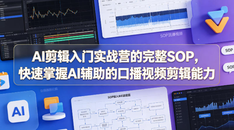 AI剪辑入门实战营的完整SOP，快速掌握AI辅助的口播视频剪辑能力-网赚项目平台