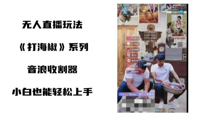 打海椒无人直播整蛊项目，小白轻松上手撸音浪收割器（教程+工具+素材）-网赚项目平台