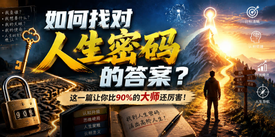 付费文章：如何找对人生密码的答案？这一篇让你比90%的大师还厉害！-网赚项目平台