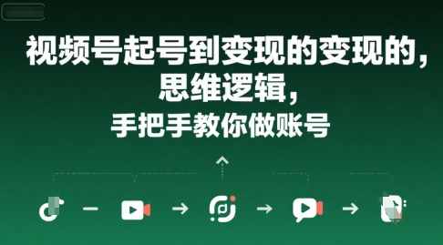 视频号起号到变现的思维逻辑，手把手教你做账号-网赚项目平台