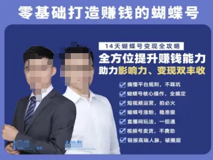 蝴蝶号专栏-视频号运营教程，零基础打造挣钱的蝴蝶号，14天蝴蝶号变现全攻略-网赚项目平台