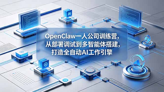 OpenClaw 一人公司训练营,从部署调试到多智能体搭建,打造全自动 AI 工作引擎-网赚项目平台