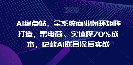 Ai终点站，全系统商业闭环矩阵打造，帮电商、实体降70%成本，12款Ai联合深度实战【0906更新】-网赚项目平台