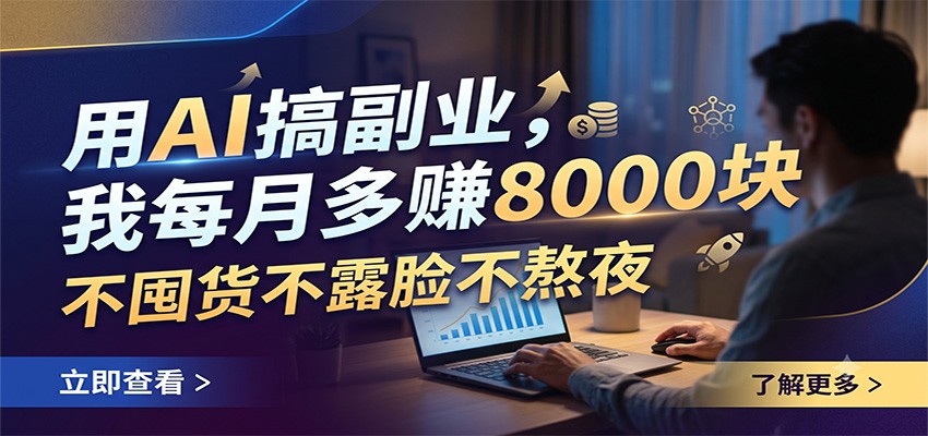 用AI搞副业,我每月多赚8000块,不囤货不露脸不熬夜-网赚项目平台