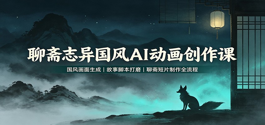 聊斋志异国风AI动画创作课：国风画面生成，故事脚本打磨，聊斋短片制作全流程-网赚项目平台
