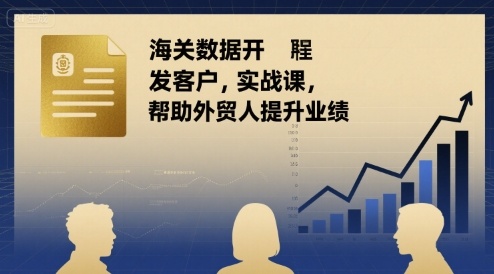 海关数据开发客户实战课，帮助外贸人提升业绩-网赚项目平台