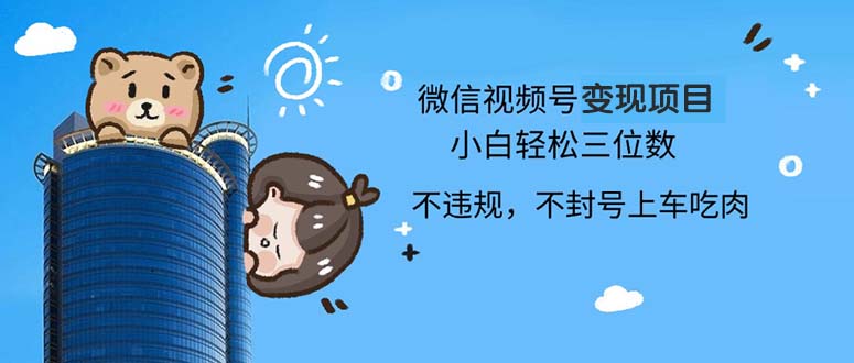 2024最新微信视频号变现项目，小白轻松月入四位数-网赚项目平台