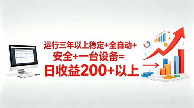 三年以上稳定+全自动+安全+一台设备=日收益200+-网赚项目平台
