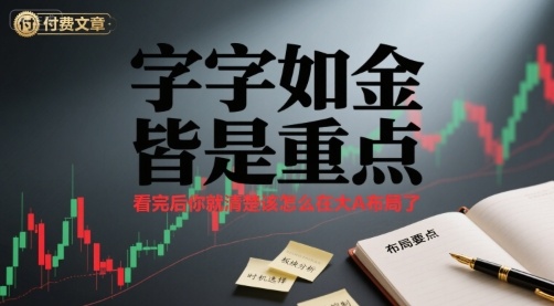 付费文章：字字如金 皆是重点， 看完后 你就清楚该怎么在大A布局了-网赚项目平台