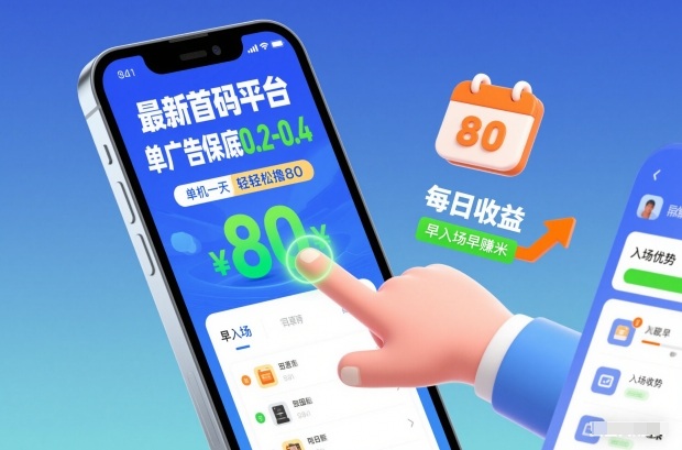 最新首码平台，单广告保底0.2-0.4，单机一天轻松撸80，早入场早賺米【揭秘】-网赚项目平台
