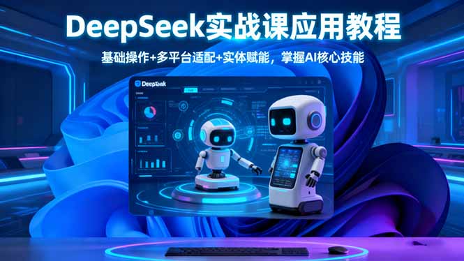 DeepSeek实战课应用教程、基础操作+多平台适配+实体赋能，掌握AI核心技能-网赚项目平台