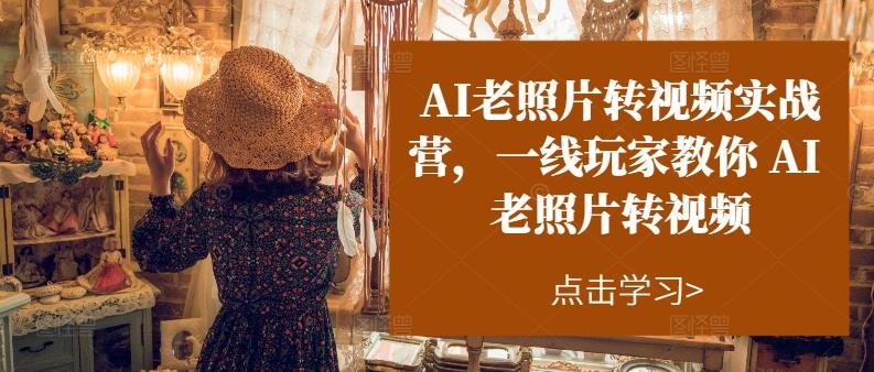 AI老照片转视频实战营，一线玩家教你AI老照片转视频-网赚项目平台
