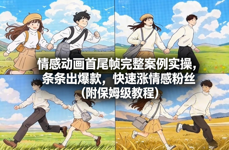 情感动画首尾帧完整案例实操,条条出爆款,快速涨情感粉丝(附保姆级教程)-网赚项目平台