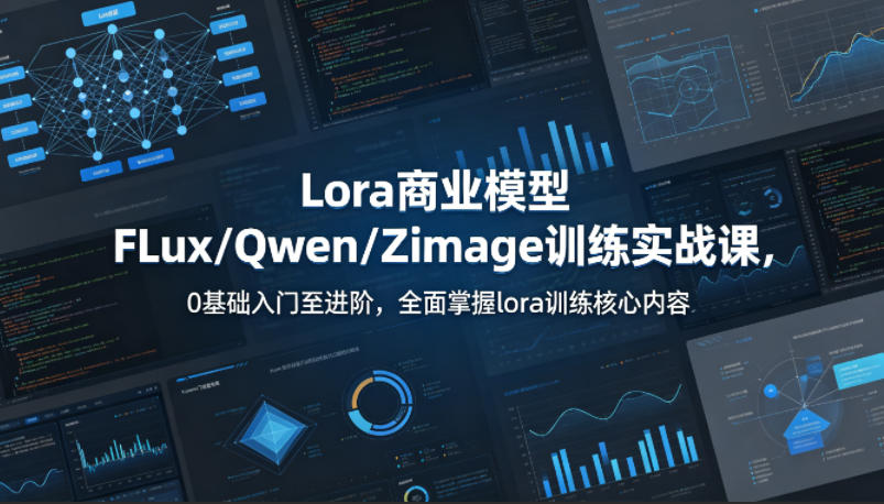 系统性学习Lora商业模型FLux／Qwen／Zimage训练实战课，0基础入门至进阶，全面掌握lora训练核心内容-网赚项目平台