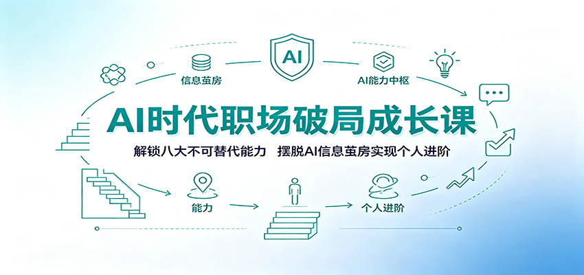 AI时代职场破局成长课：解锁八大不可替代能力，摆脱AI信息茧房实现个人进阶-网赚项目平台