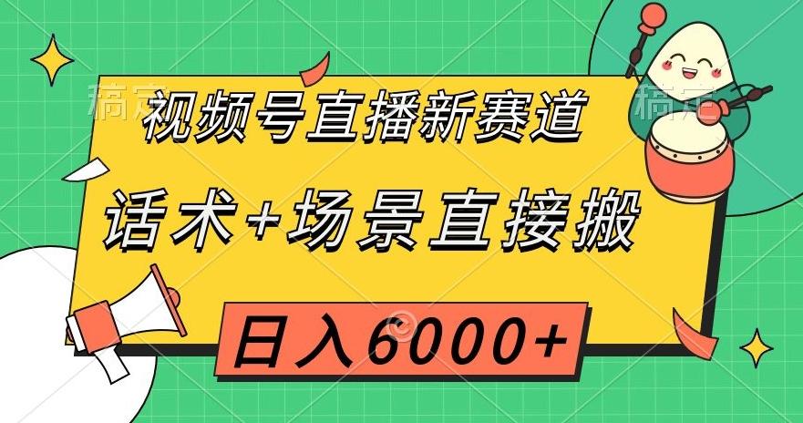 视频号直播新赛道，话术+场景直接搬，日入6000+【揭秘】-网赚项目平台